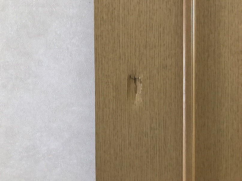 室内ドア木製建具 ヘコミ穴 リペア補修 BA21803