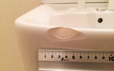 洗面台シンク（陶器製）欠けキズ破損リペア再生補修　No.BA161005