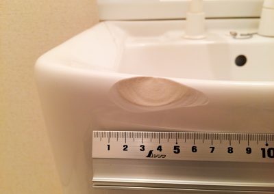 洗面台シンク（陶器製）欠けキズ破損リペア再生補修　No.BA161005