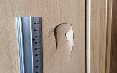 木製建具ドア扉へこみ穴リペア補修 No.BA170329