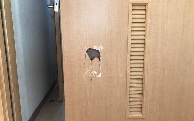 室内ドア木製建具へこみ穴リペア補修 No.BA190508