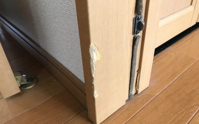 室内ドア木枠柱はがれキズ リペア補修　No.BA190509