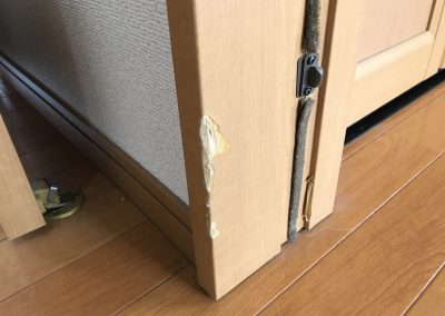 室内ドア木枠柱はがれキズ リペア補修　No.BA190509