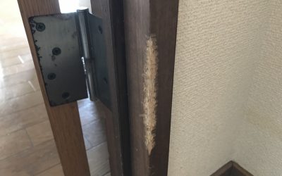 室内ドア木枠柱かじり跡リペア補修 No.BA190723