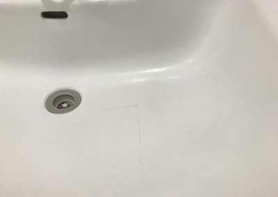 洗面シンク（陶器製）ひび割れ リペア再生　No.BA200319　