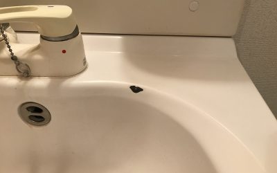 洗面台ホーローシンク 欠けキズリペア補修　No.BA200324