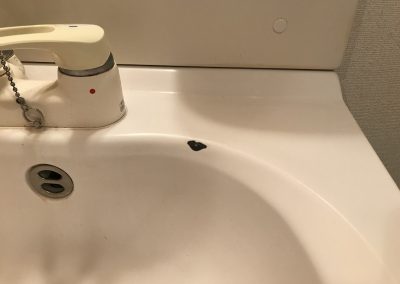 洗面台ホーローシンク 欠けキズリペア補修　No.BA200324