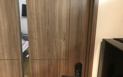 室内木製ドア 穴ヘコミキズ リペア補修　No.BA200330