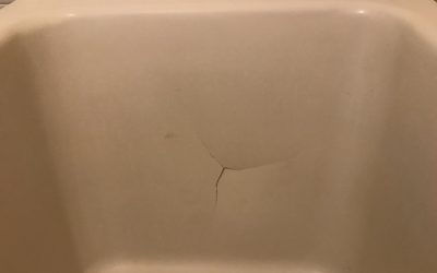 ＦＲＰ浴槽ヘコミ・ヒビ割れ ポイント補強リペア補修　No.BA200406　