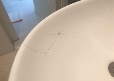 洗面ボウル（陶器製）ヒビ割れクラック リペア補修　No.BA200411　