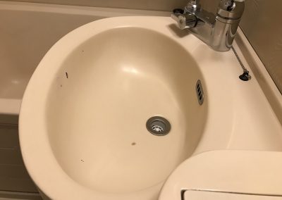 FRP洗面ボウル 破損・焦げ跡・割れ リペア再生　No.BA210116