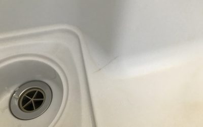 キッチンシンク（人工大理石製）ひび割れリペア補修　No.BA210409