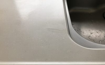 キッチンカウンター（人工大理石製天板）ひび割れリペア補修　No.BA210412
