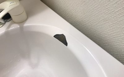 洗面台(ホーロー製)欠け破損キズ リペア再生 BA211220