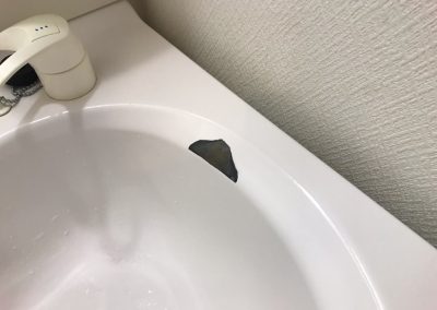 洗面台（ホーロー製）欠け破損キズ　リペア再生　BA211220