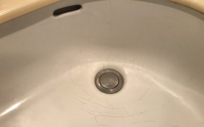 洗面台ボウル(陶器製)ヒビ割れリペア再生・補修 No.BA220318