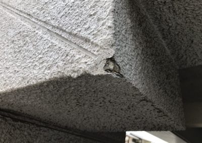 駐車場外壁　欠け破損　リペア補修　BA220617