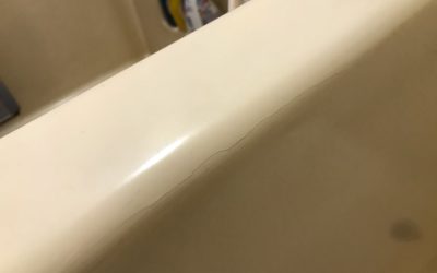 FRP浴槽　フランジ部ヒビ割れクラック　リペア補修　BA230131