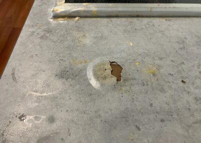 キッチンワークトップ天板（メラミン製）表面膨張・剥がれ　リペア補修・再生　BA230713