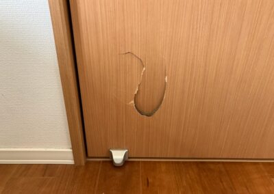 木製建具（室内ドア）　ヘコミ・穴・陥没破損　リペア補修・再生　BA231101