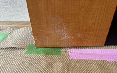 建具・木製ドア 扉表面 ペット引っかき跡/キズ欠損/破損部 樹脂加工・部分再生・リペア補修 BA260114